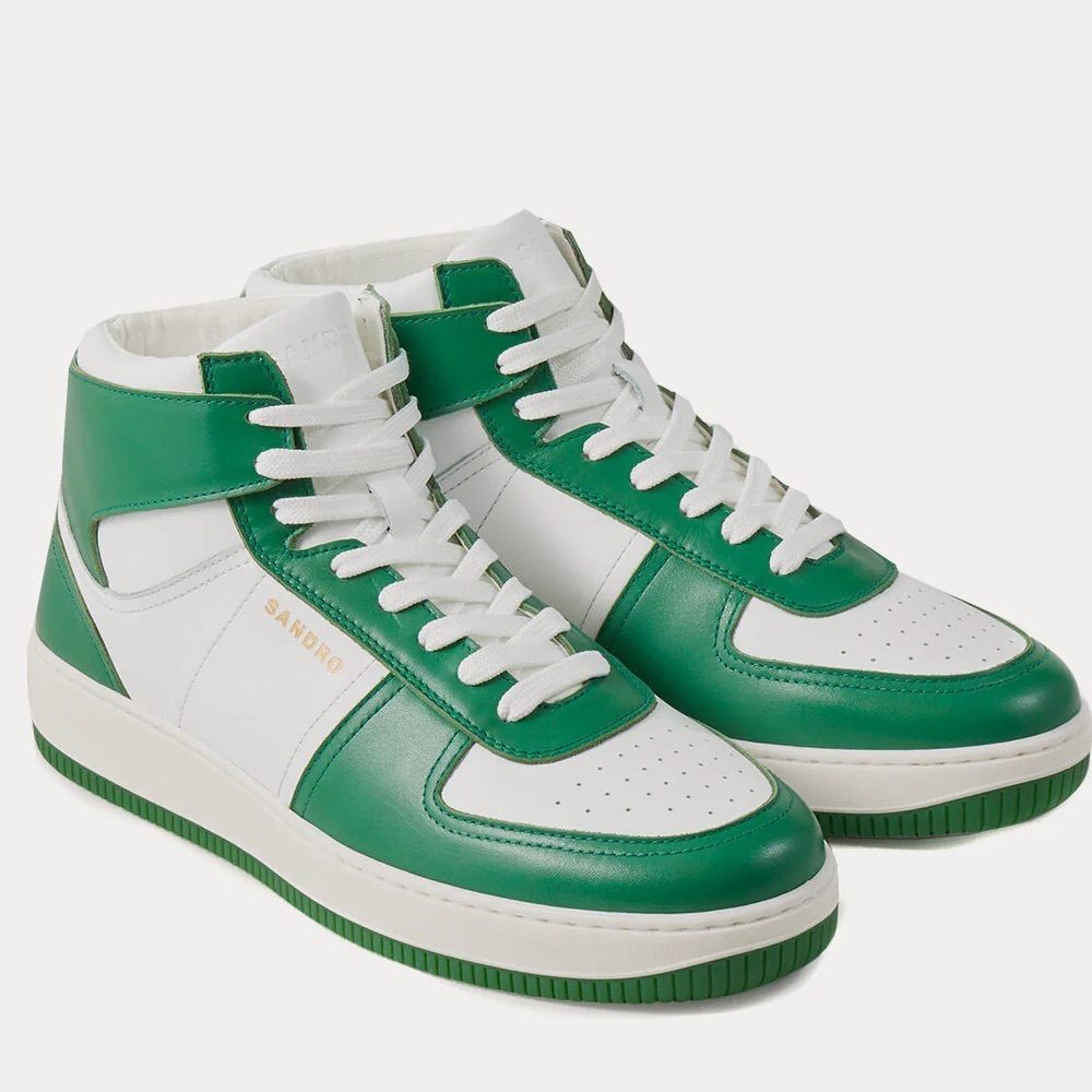 Sandro Green High-TOP mens SNEAKERS size 44 US 11